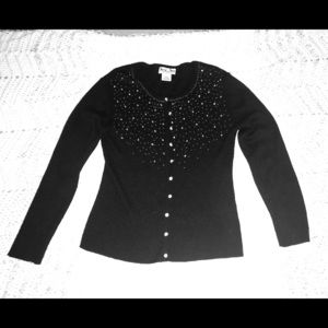 Beautiful Black Sweater with rhinestones Sz L
